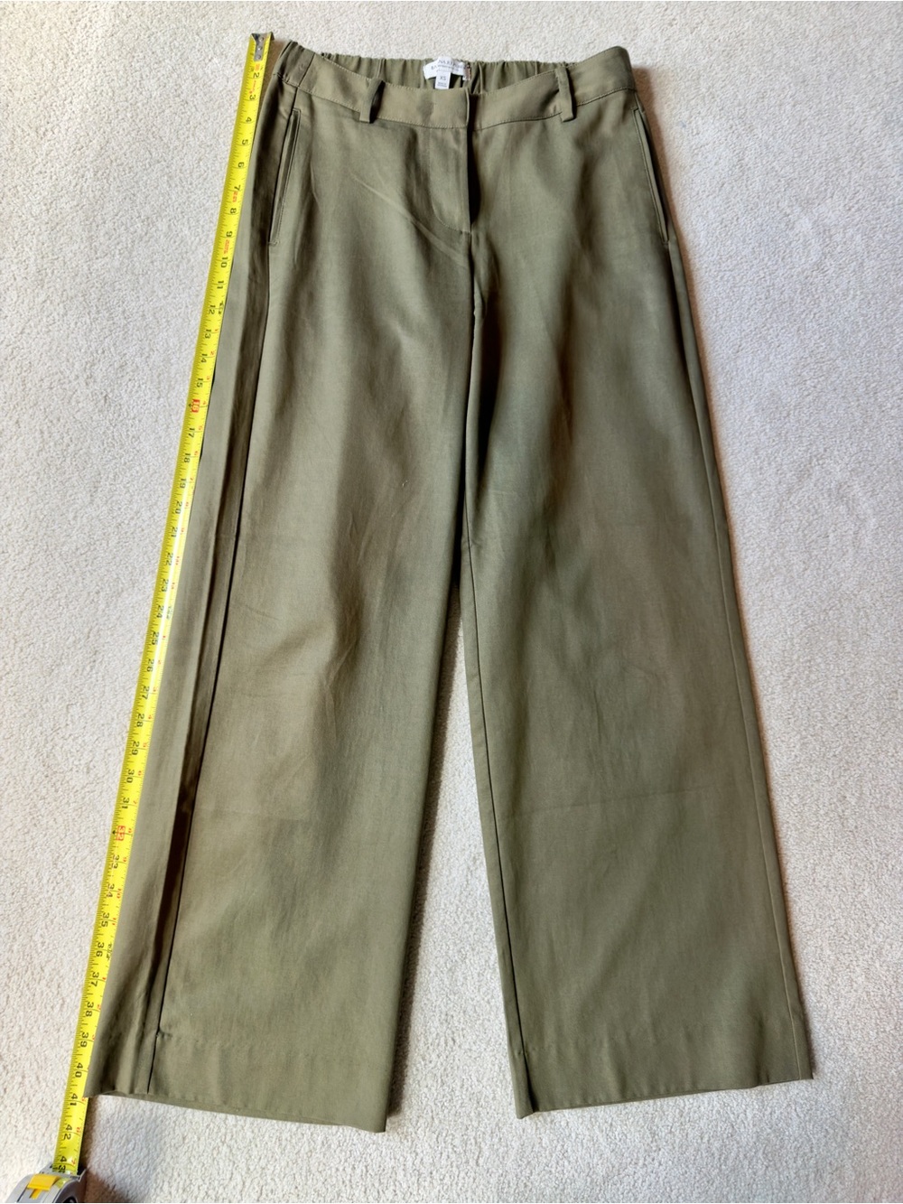 Banana Republic Everyday Wide Leg Pant, XS, Olive Green